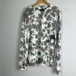 NEW Spiritual Gangster Men’s Thermal Crew Neck Long Sleeve Shirt Size M Tie Dyed